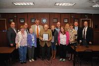 Township Historian John Parker and his family together with the Lacey Township Committee.